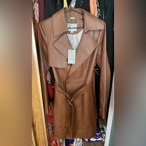 NEW - SOIA & KYO Alexis Genuine Leather Trench Coat - Picture 4 of 5